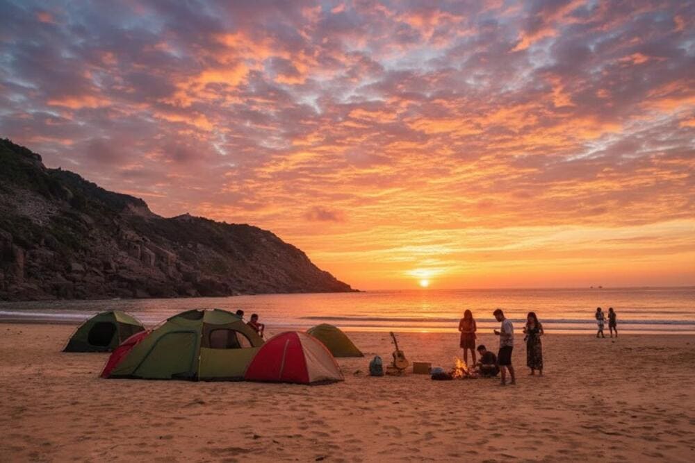 Cắm trại qua đêm giúp hòa mình trọn vẹn với thiên nhiên biển